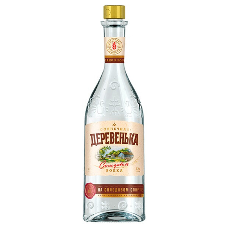 Водка Солнечная деревенька на солод спирте Альфа 0,25