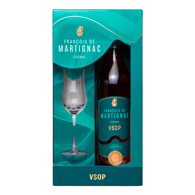 Коньяк Франсуа Де Мартиньяк VSOP (п/к + бокал) 0,7
